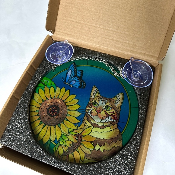 Painted Stained Glass Window Hanging - Picture 5 of 6